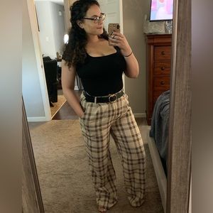 Plaid wide leg Pants
